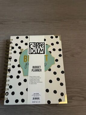 Carpe Diem Budget Planner - Black Polka Dot with Mint Accent